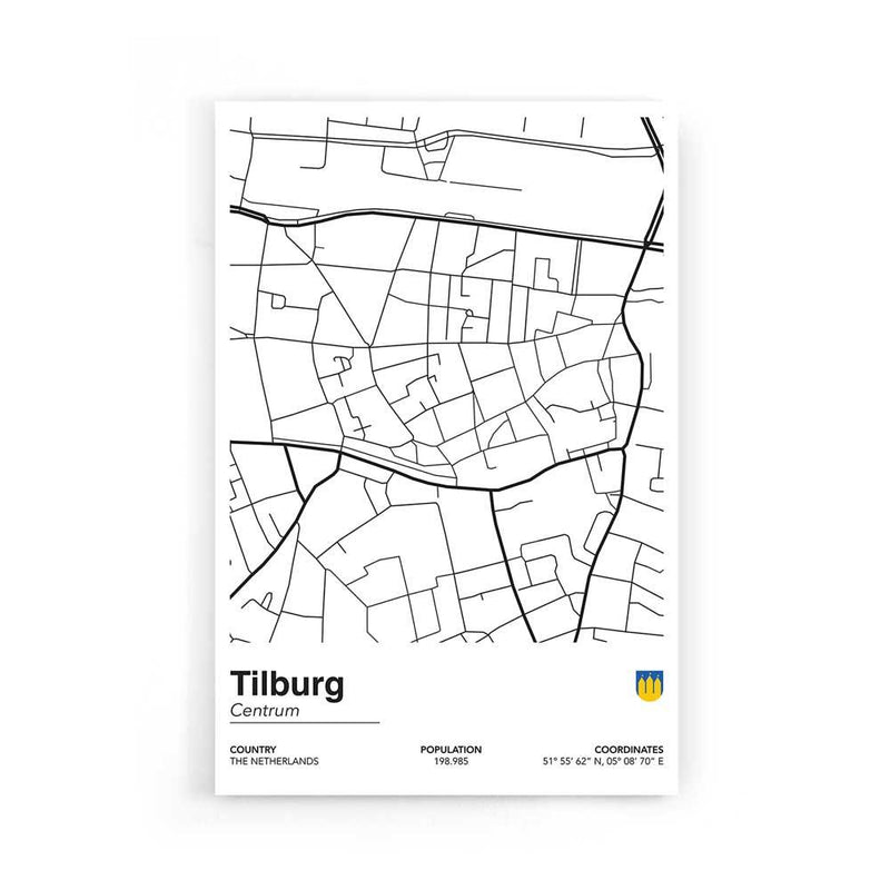 Stadskaart Tilburg Centrum II op poster