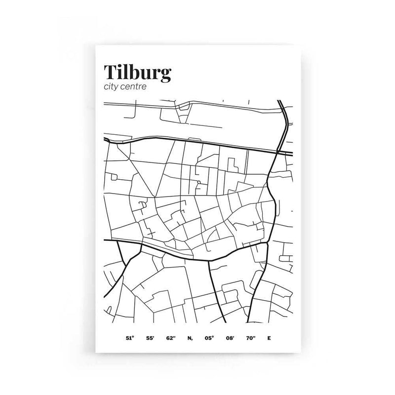 Stadskaart Tilburg Centrum III op poster
