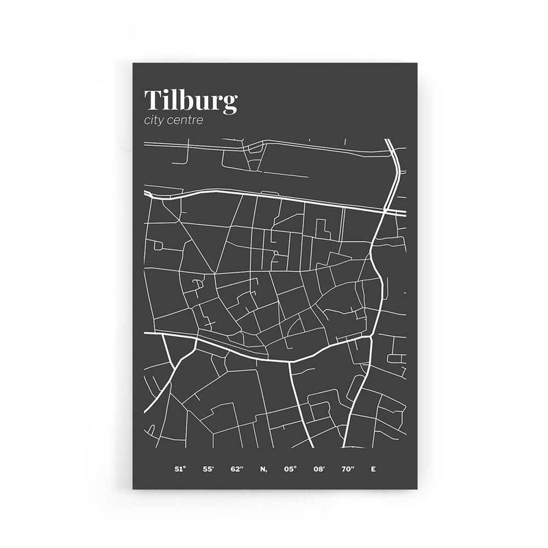 Stadskaart Tilburg Centrum III op poster