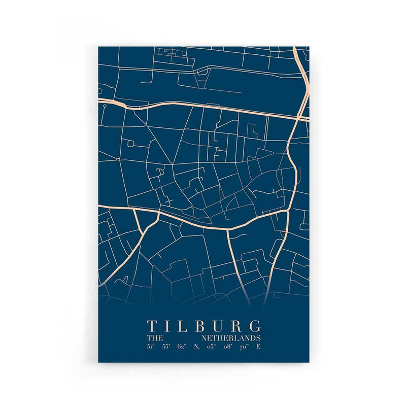 Stadskaart Tilburg Centrum VI op poster