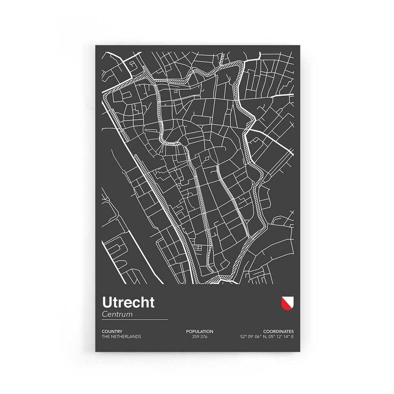 Stadskaart Utrecht Centrum II poster