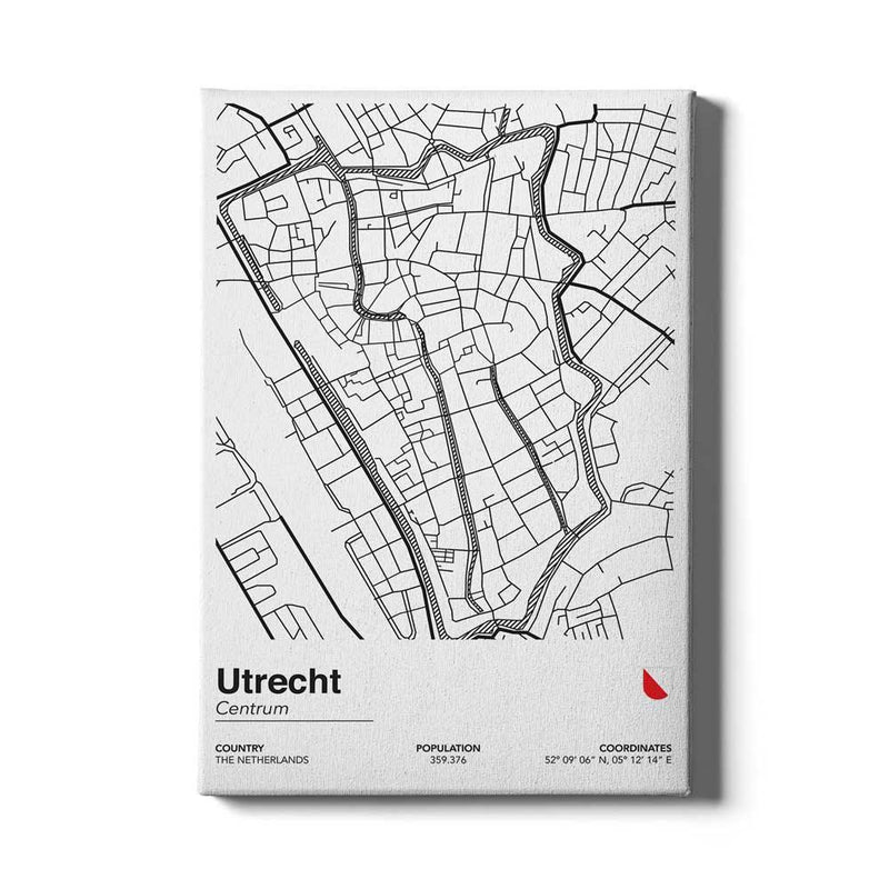 Stadskaart Utrecht Centrum II canvas