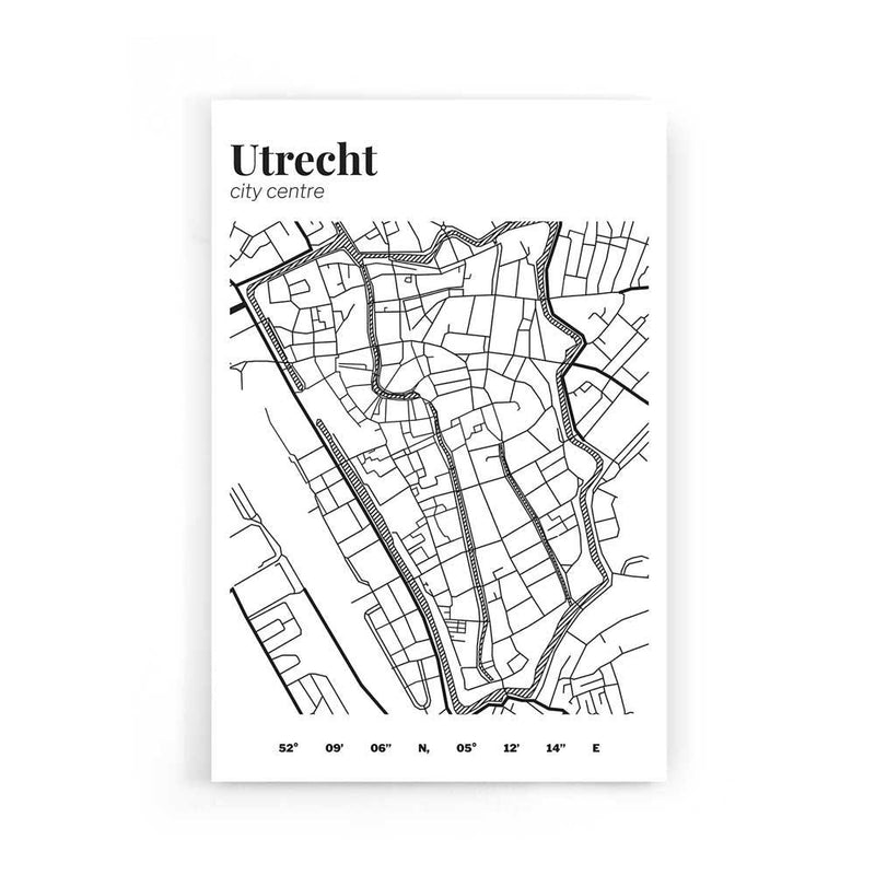 Stadskaart Utrecht Centrum III poster