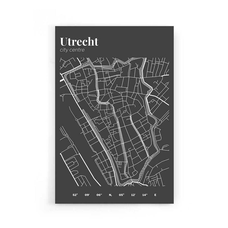 Stadskaart Utrecht Centrum III poster