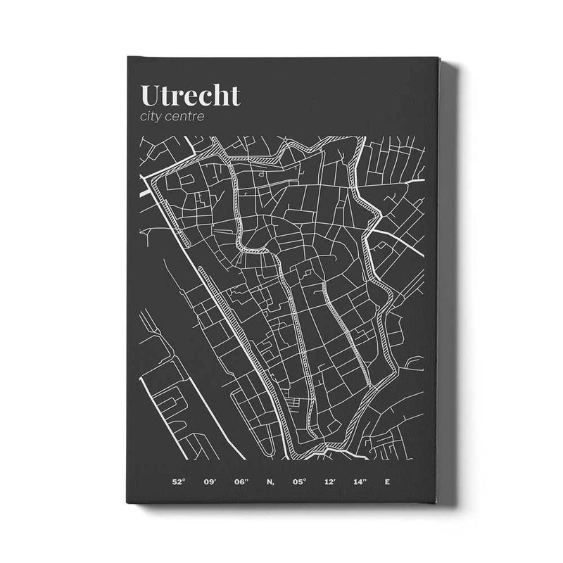 Stadskaart Utrecht Centrum III canvas