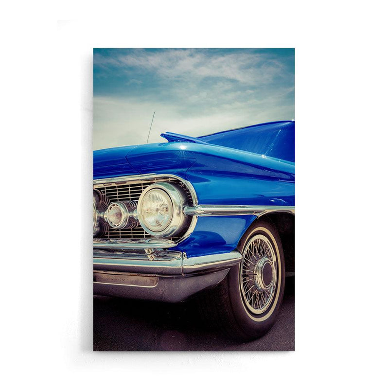 Vintage Blue Car - Walljar